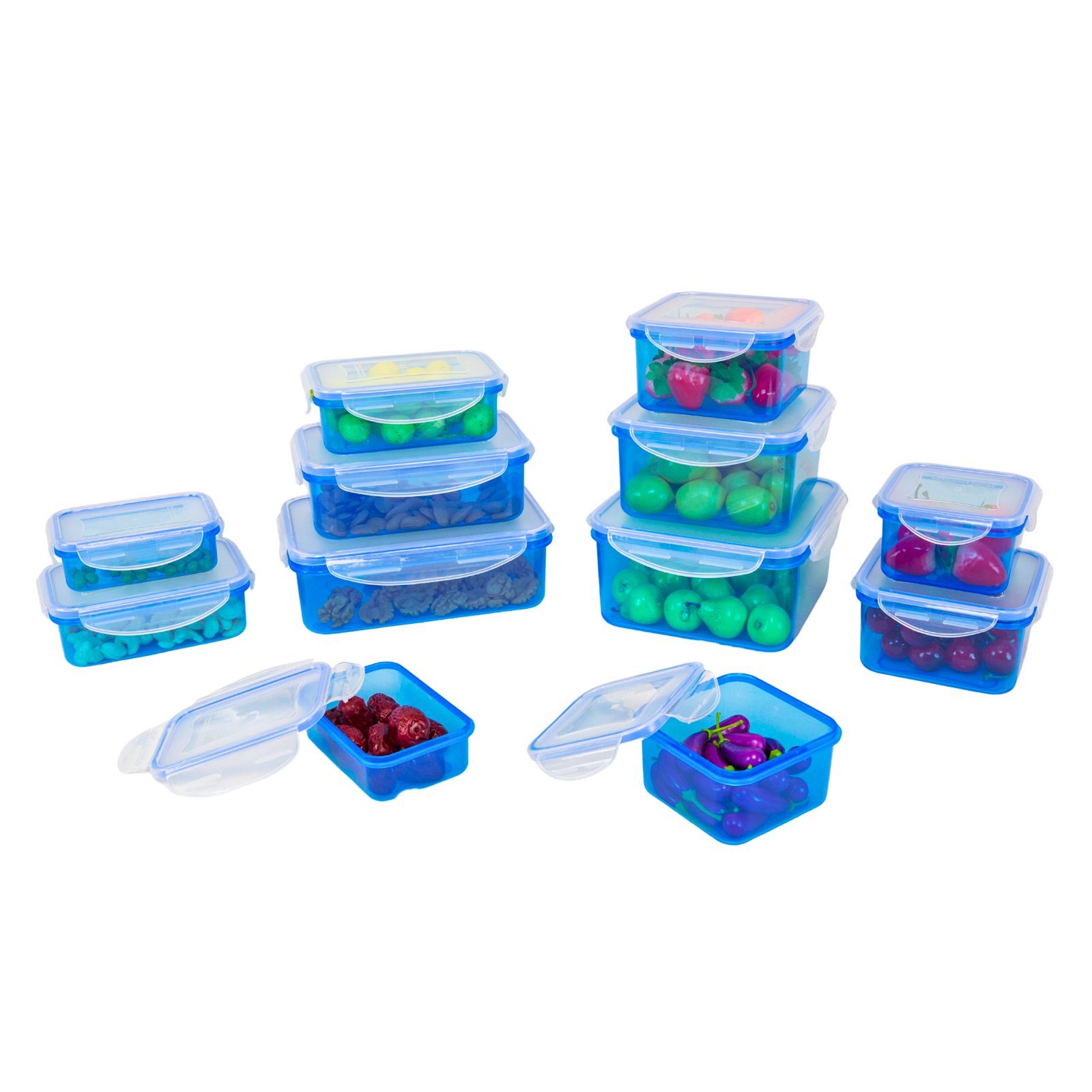 Plentyfy Frischhaltedose Frischesystem 24, Kunststoff, (Set, 24-tlg., 2x 240ml, 2x 400ml, 2x 500ml, 2x 700ml, 1000ml, 1200ml, 1500ml, 2000ml), Frischhaltedose mit Deckel - Vorratsdosen Set