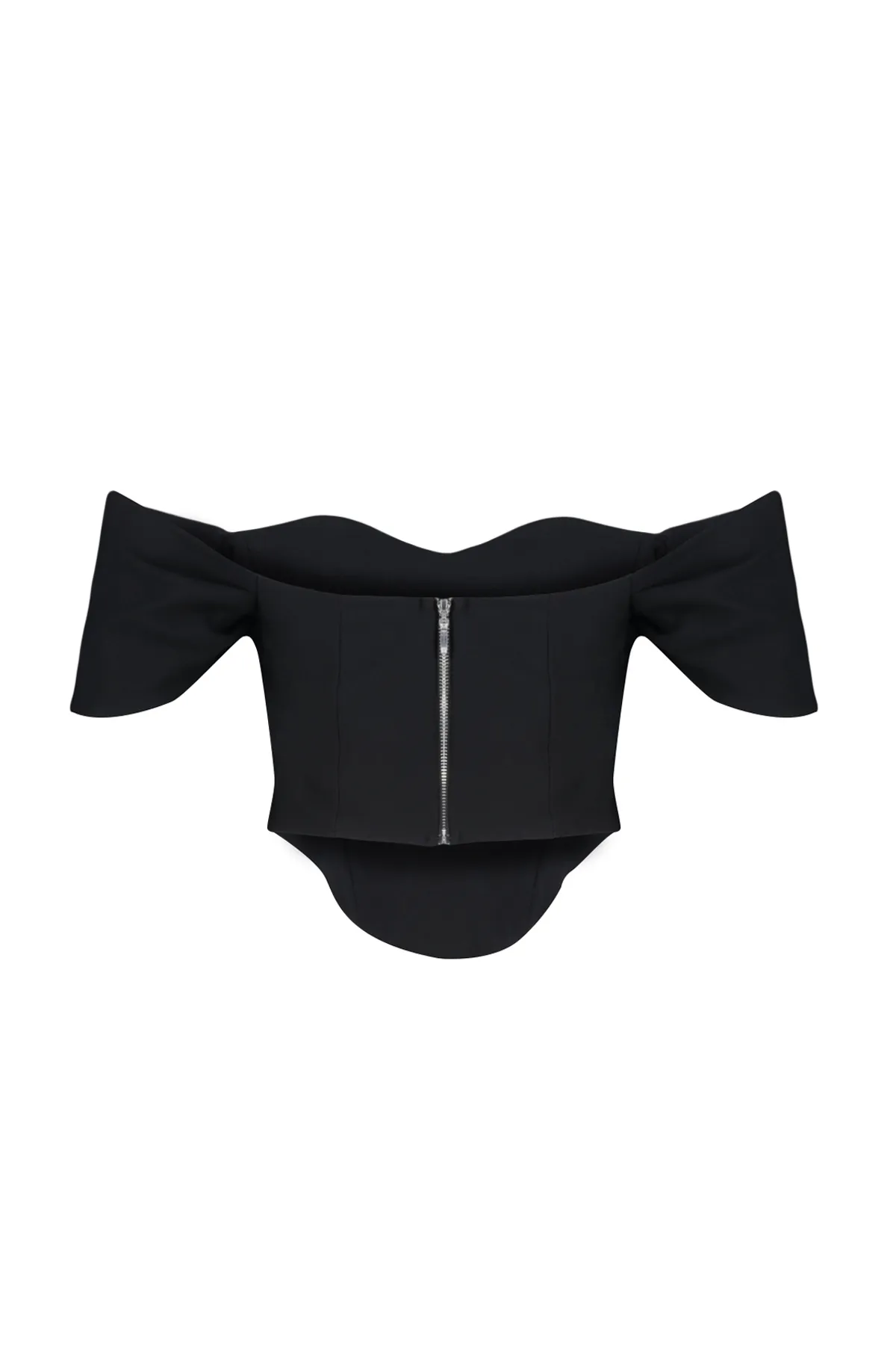 Trendyol Collection  Schwarzes Bustier mit Carmenkragen TPRSS24BS00018