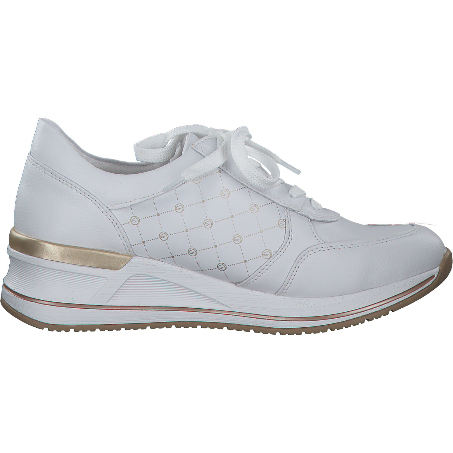 Remonte D3211, Schnürschuhe, Damen, weiss/weiss/alloy/lightgold