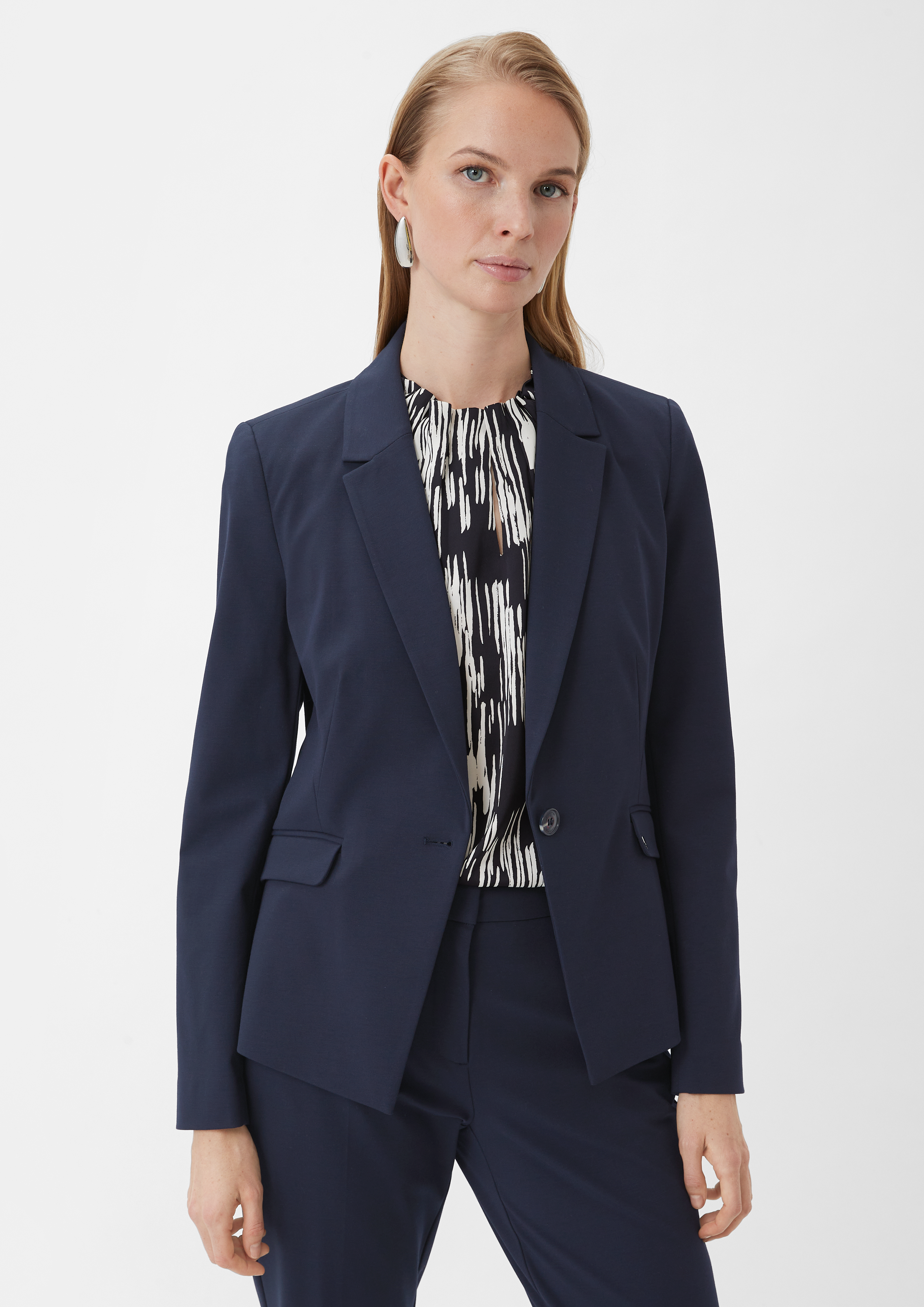 Blazer aus Viskosemix - navy