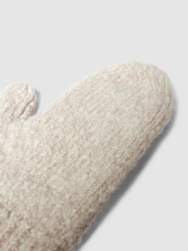 Handschuhe aus Woll-Mix mit elastischem Bund in offwhite