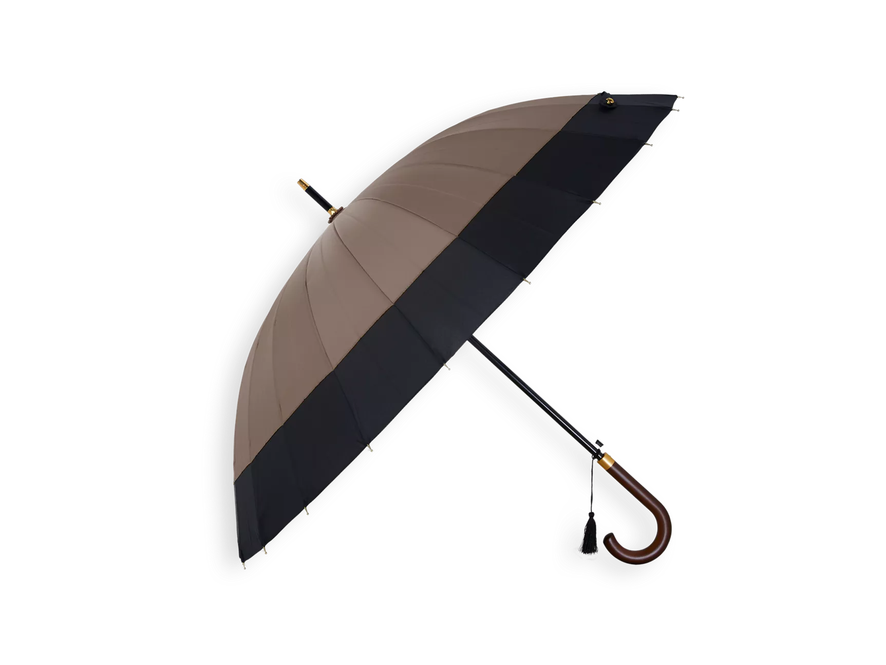 Parapluie 24 rayons Taupe Noir