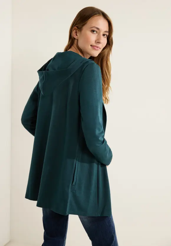 CECIL Unifarbene Kapuzenshirtjacke