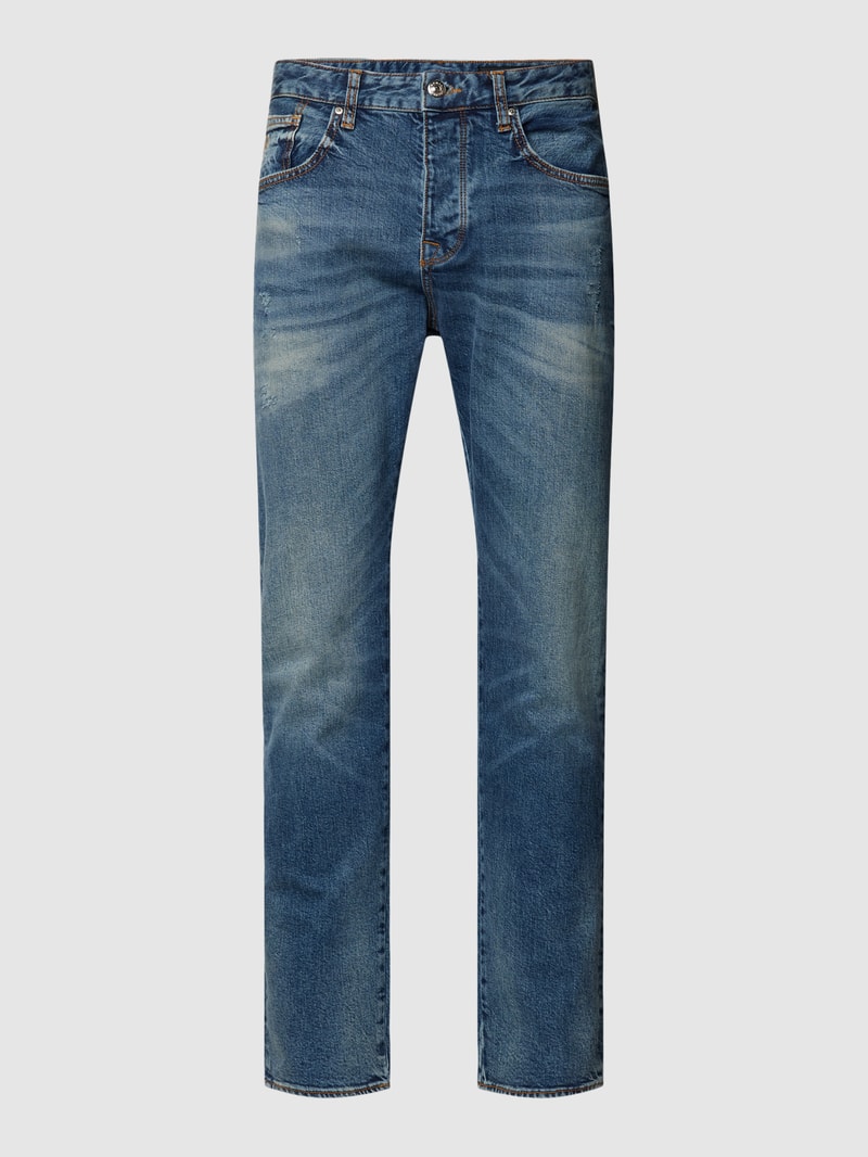 Slim Fit Jeans mit Knopf- und Reißverschluss in blau