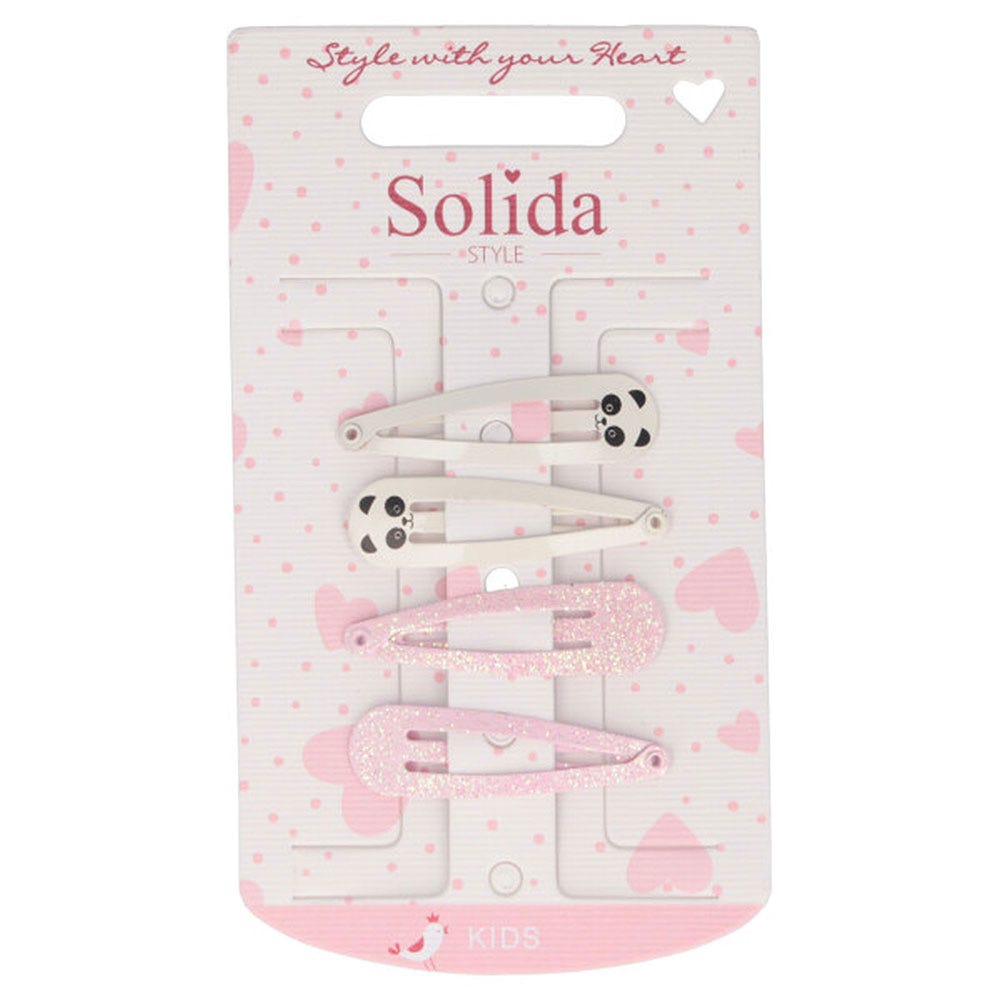 Solida Click Clack uni/print weiß-pink 4 Stk.