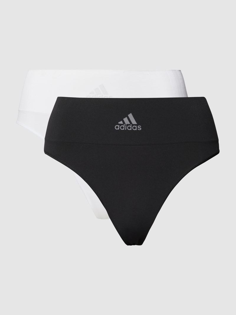 String mit Label-Print im 2er-Pack in weiß