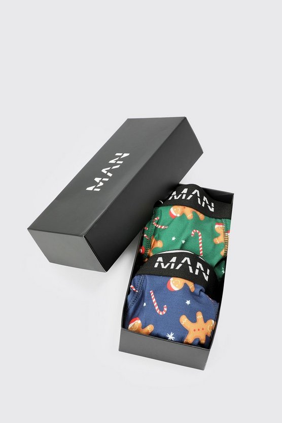 2er-Pack Weihnachts-Boxershorts mit Geschenkbox