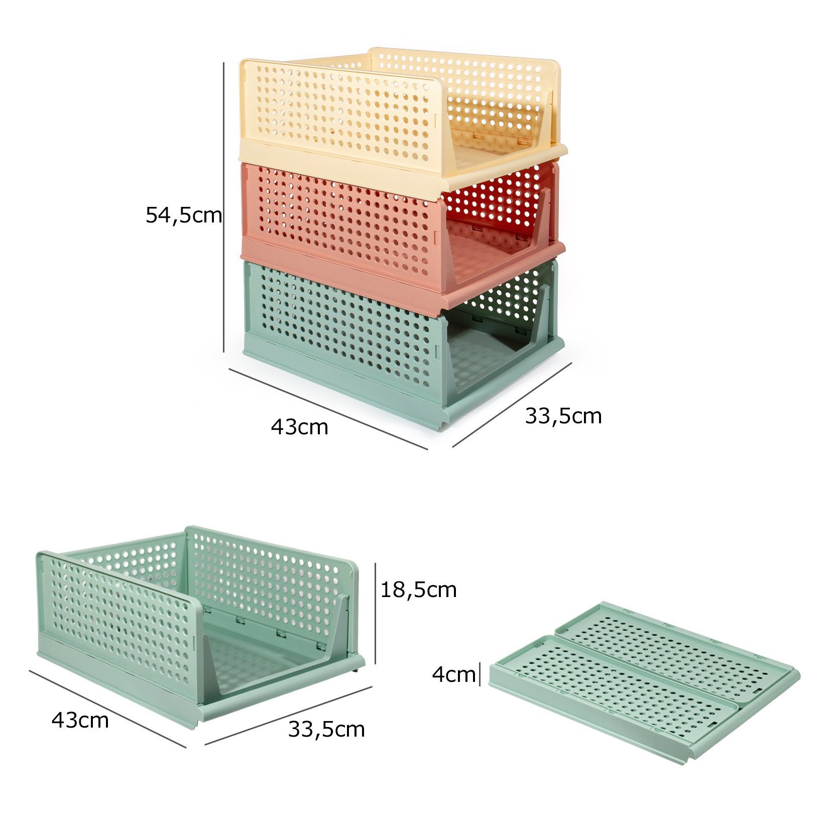 GREELUE Aufbewahrungsbox Schrank Organizer Kleiderschrank 3 Stück, Faltbare Aufbewahrungsbox, Ordnungssystem für Schubladen, Schließfächer, Kleiderschränke