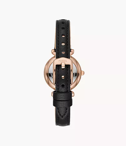 Fossil Damenuhr Carlie Mini Leder Schwarz