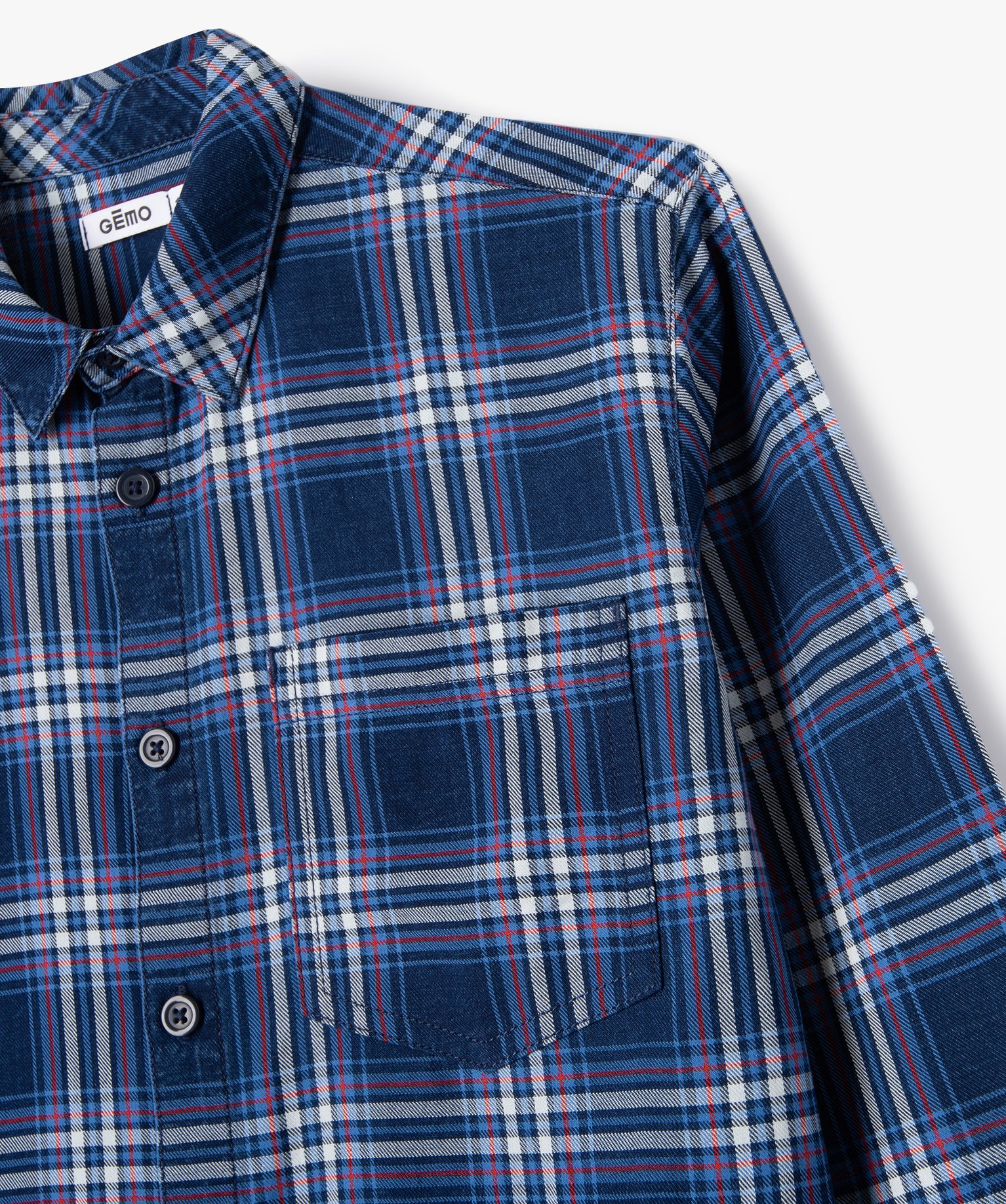 Chemise à carreaux avec poche poitrine Garçon multicolore | GEMO