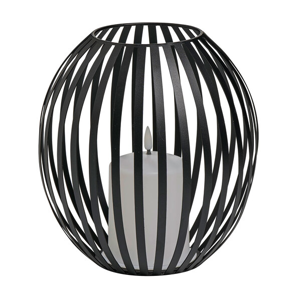 LED-Kerzenlaterne, schwarz