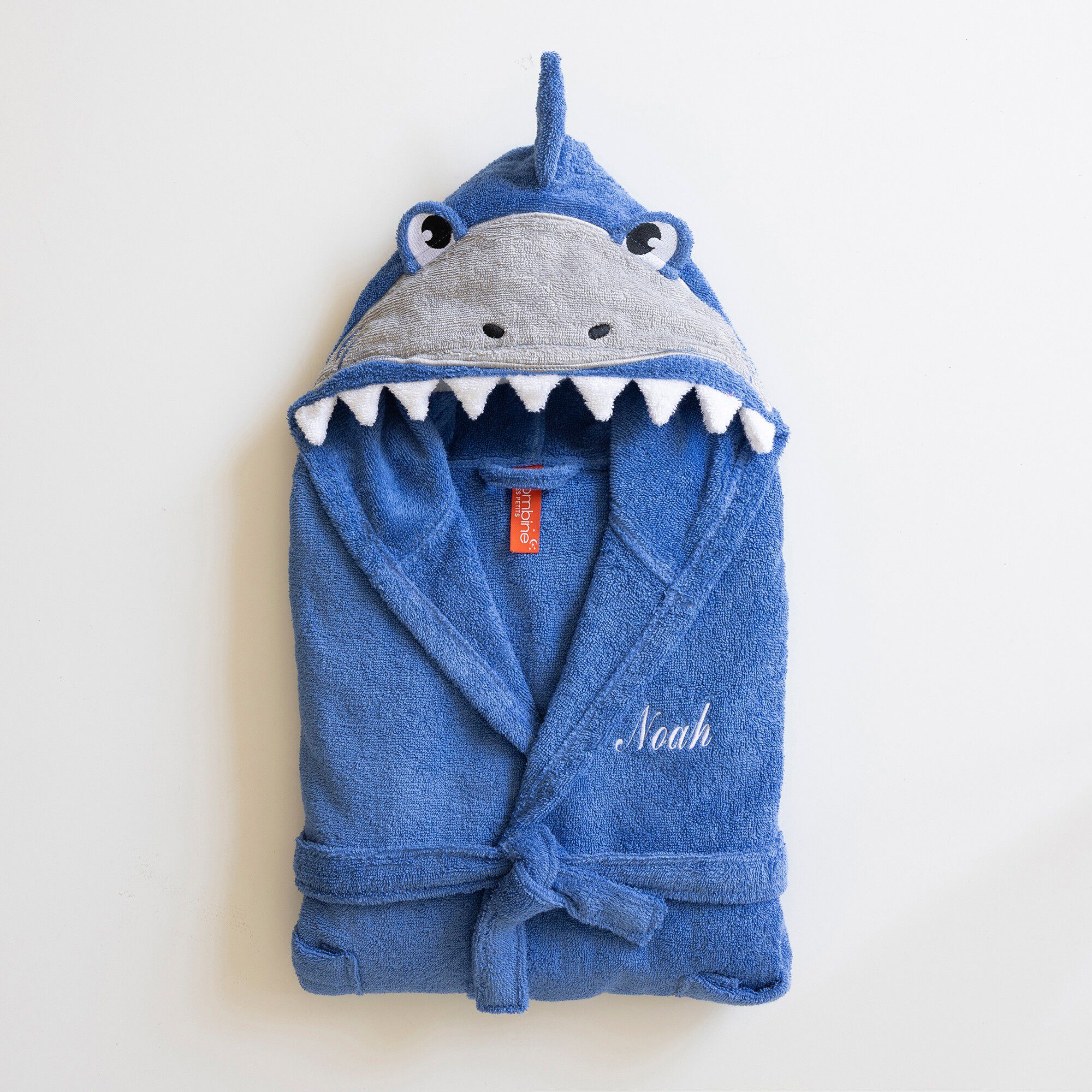 Peignoir de bain enfant à capuche requin personnalisable