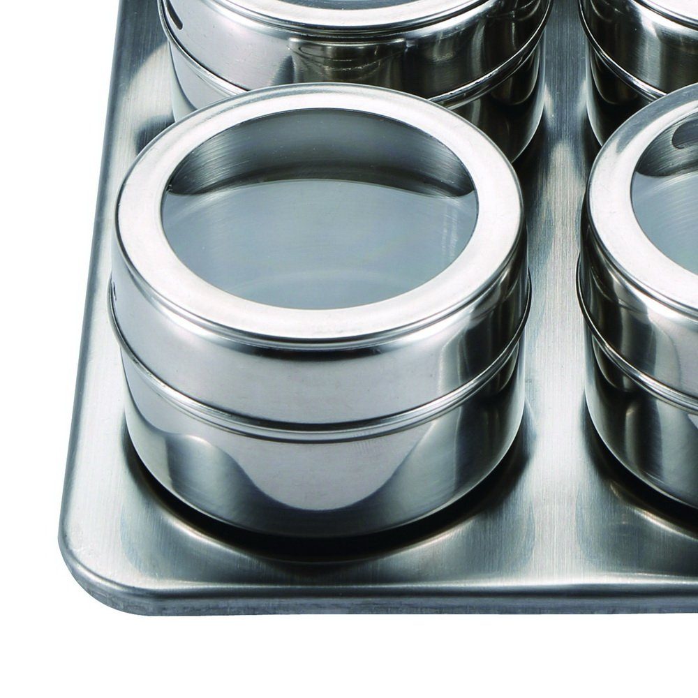 Bergner Gewürzbehälter Masterpro Gewürzdosen-Set magnetisch BGMP-6101, (10-tlg), Gewürzbehälter, Edelstahl, Vorratsbehälter für Gewürze, magnetisch