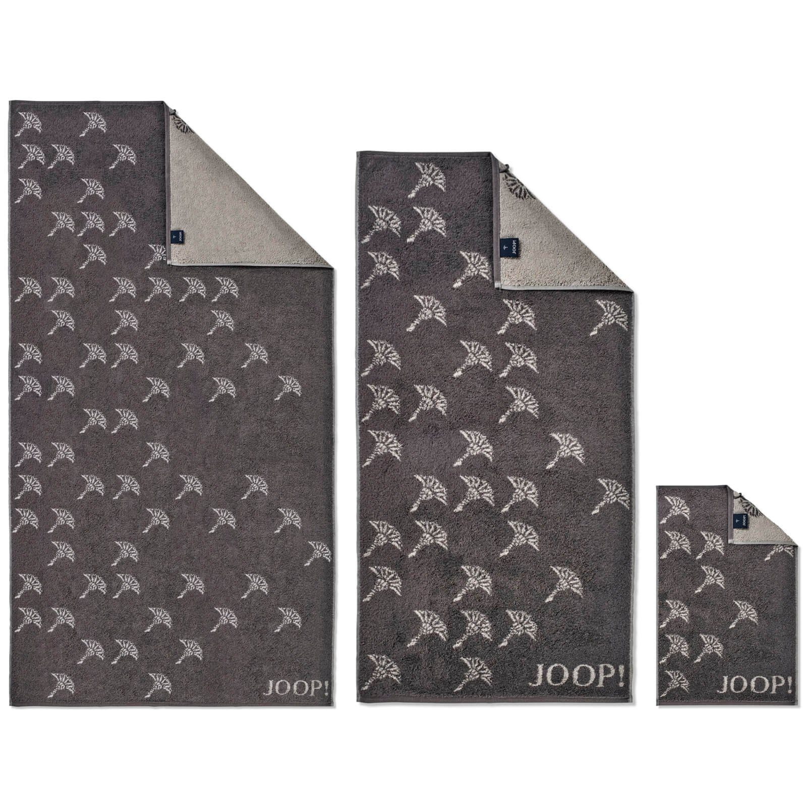 Joop! Handtuch Handtuch Move Faded Anthrazit 1691 77, Walkfrottier (1-St), Wendeoptik, Logo, Flauschig