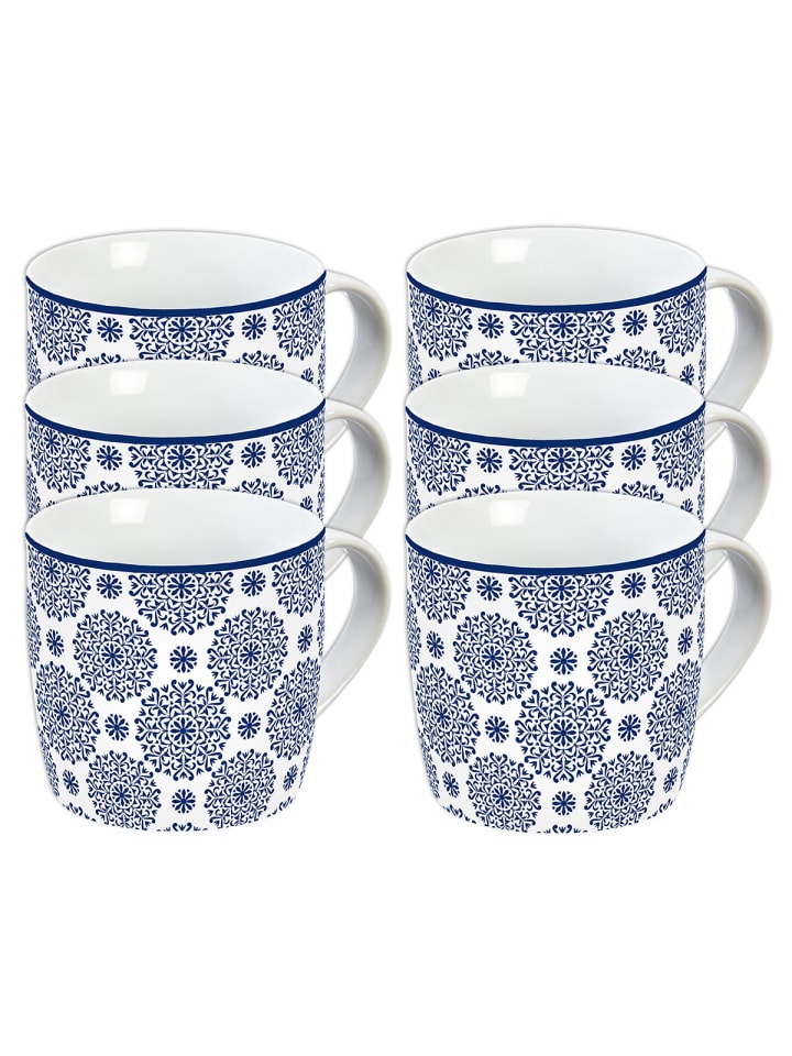 Geda Labels Tasse 6er Set Classic Blue Pattern in Blau - 300 ml günstig kaufen onesize