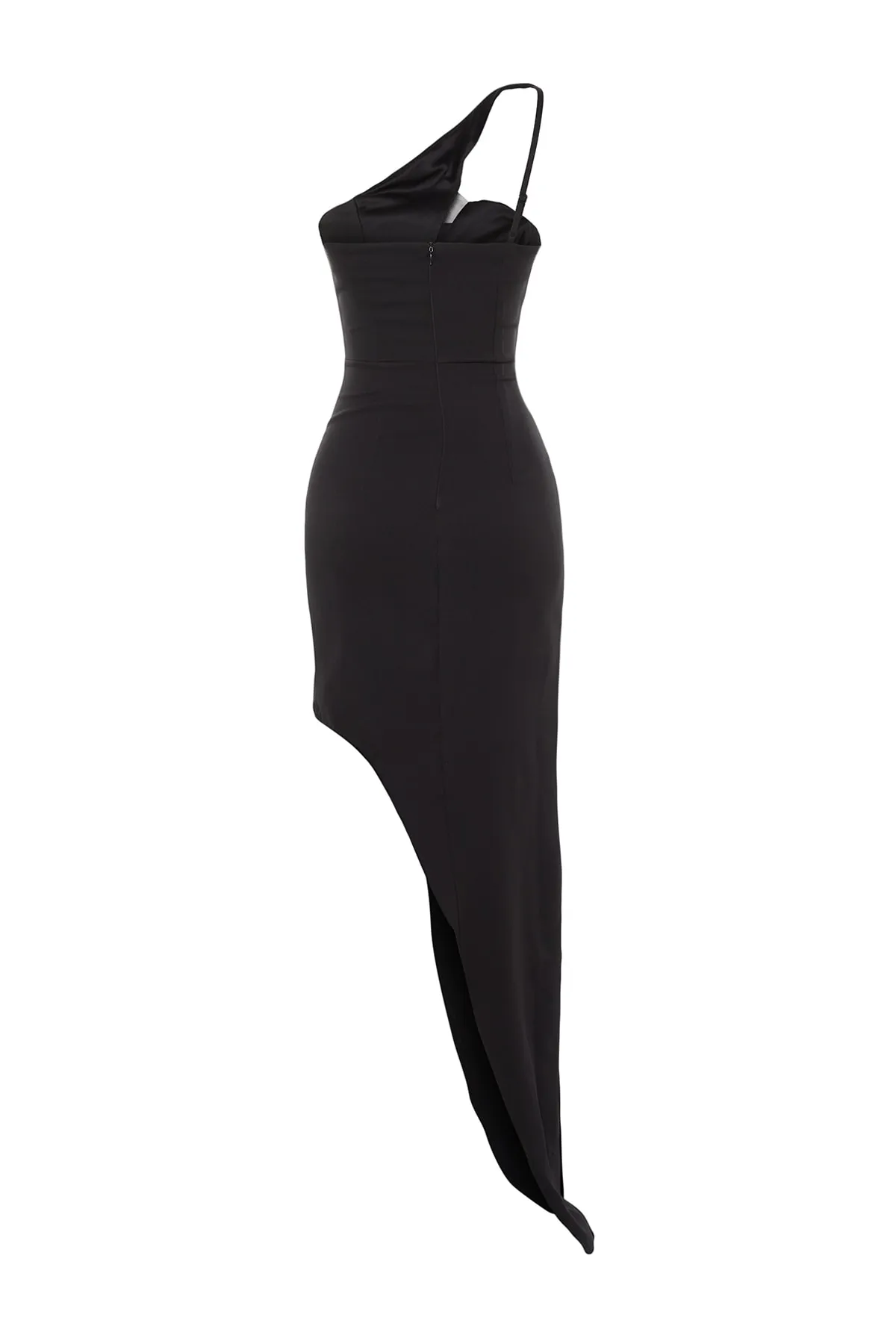Trendyol Collection  Schwarzes gewebtes langes Abendkleid TPRSS23AE00035