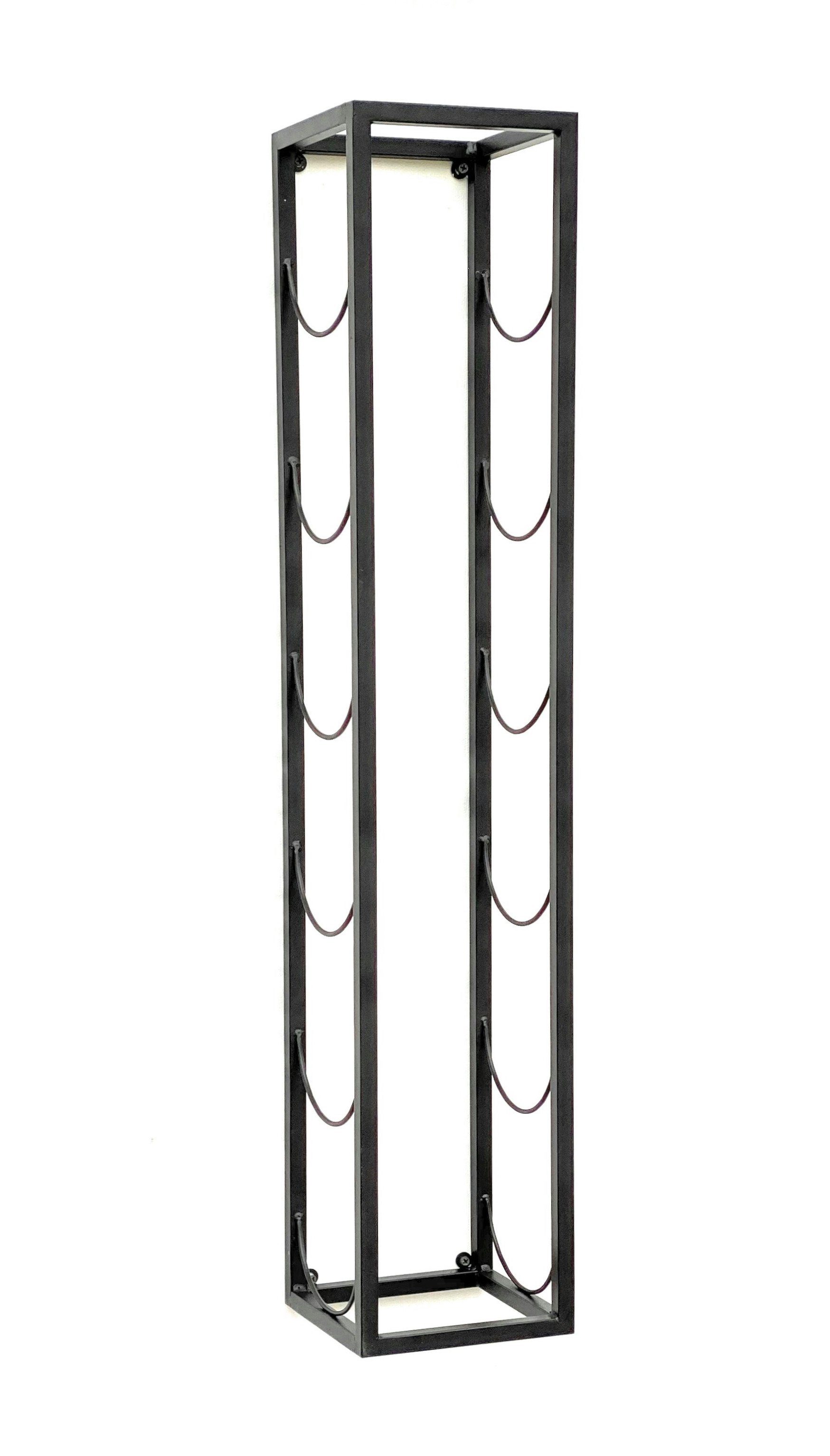 DanDiBo Weinregal DanDiBo Weinregal Metall Wand 80 cm Schwarz Flaschenregal 96238 Flaschenhalter Wandmontage Modern Wandhalter Wandregal für 6 Flaschen