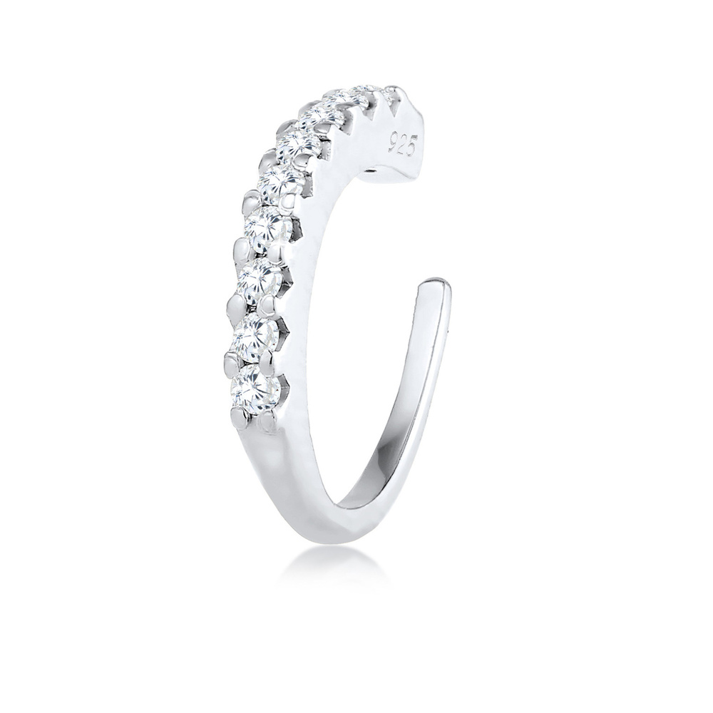 Elli Elli Boucles d'Oreilles Femmes Seule Earcuff avec Cristaux de Zirconium en Argent Boucles d'oreilles