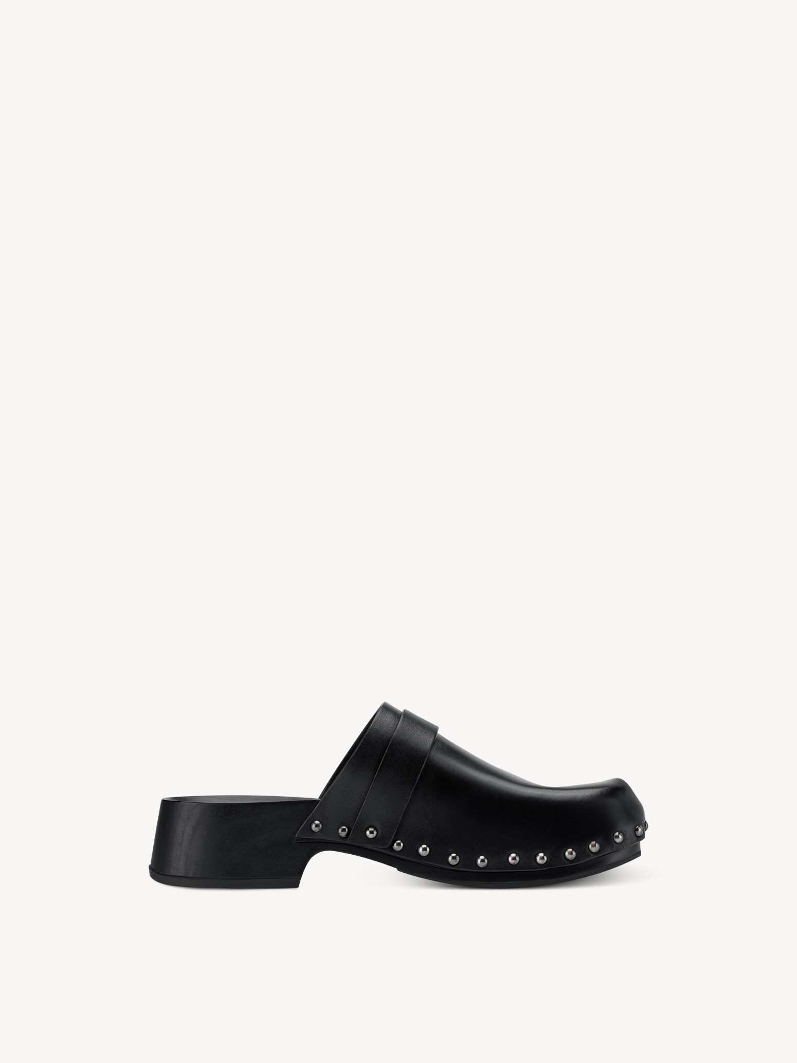 Sandale à talon en cuir - noir