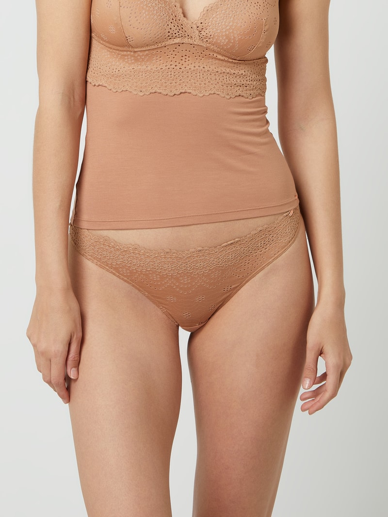 Tanga mit Spitze in beige