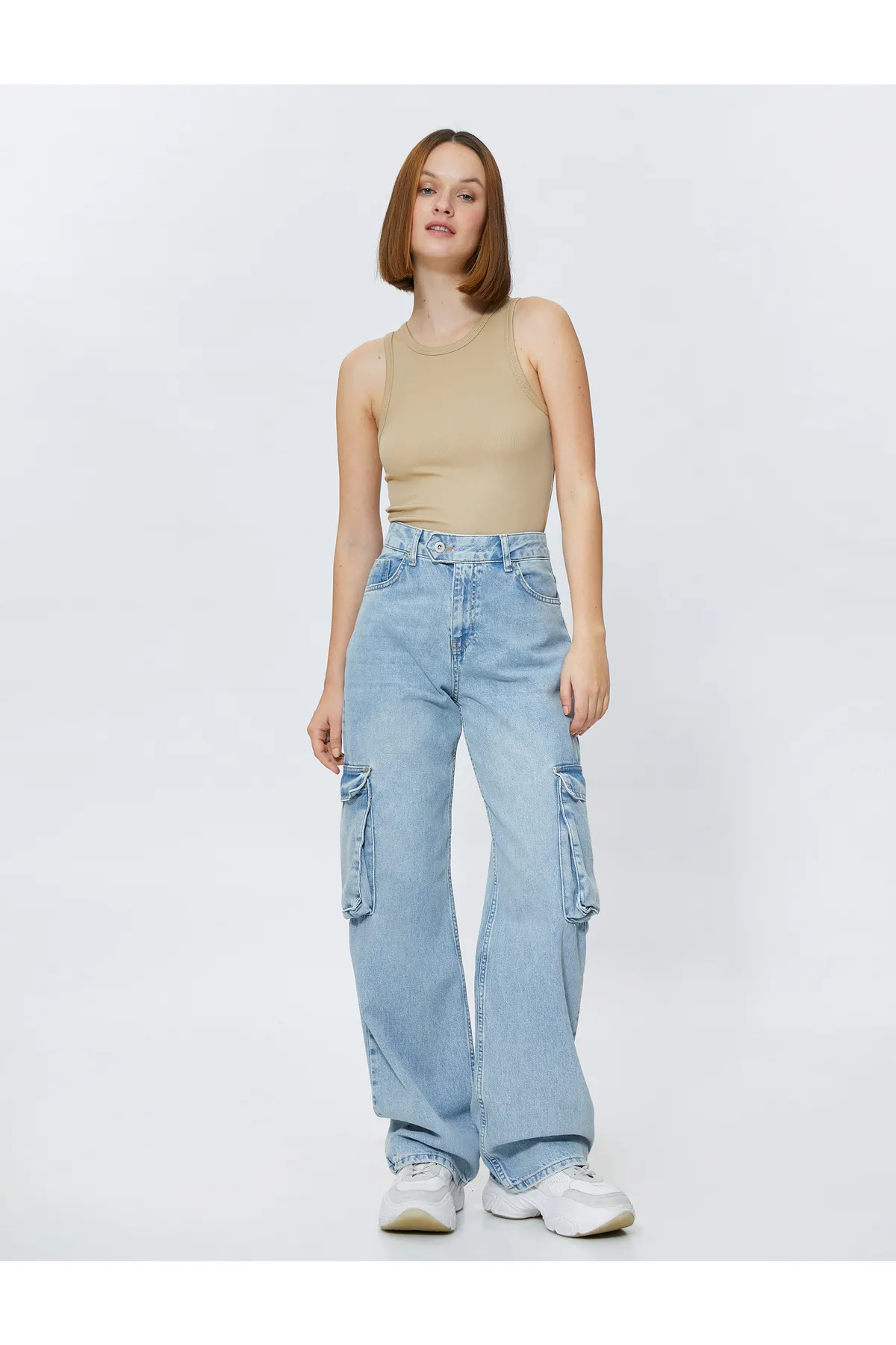 Koton  Basic-Tanktop mit geripptem Neckholder-Kragen