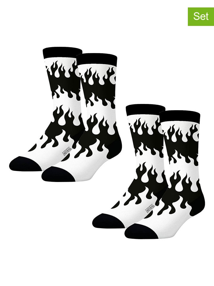 Lucky Socks 2er-Set: Socken in Schwarz/ Weiß günstig kaufen