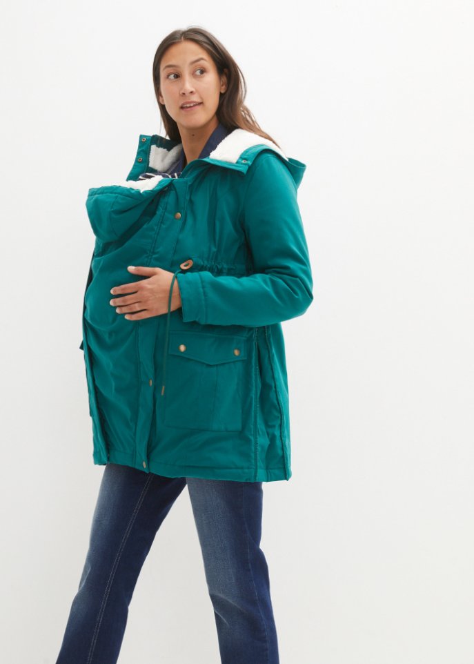 Umstandsjacke / Tragejacke mit Teddyfutter