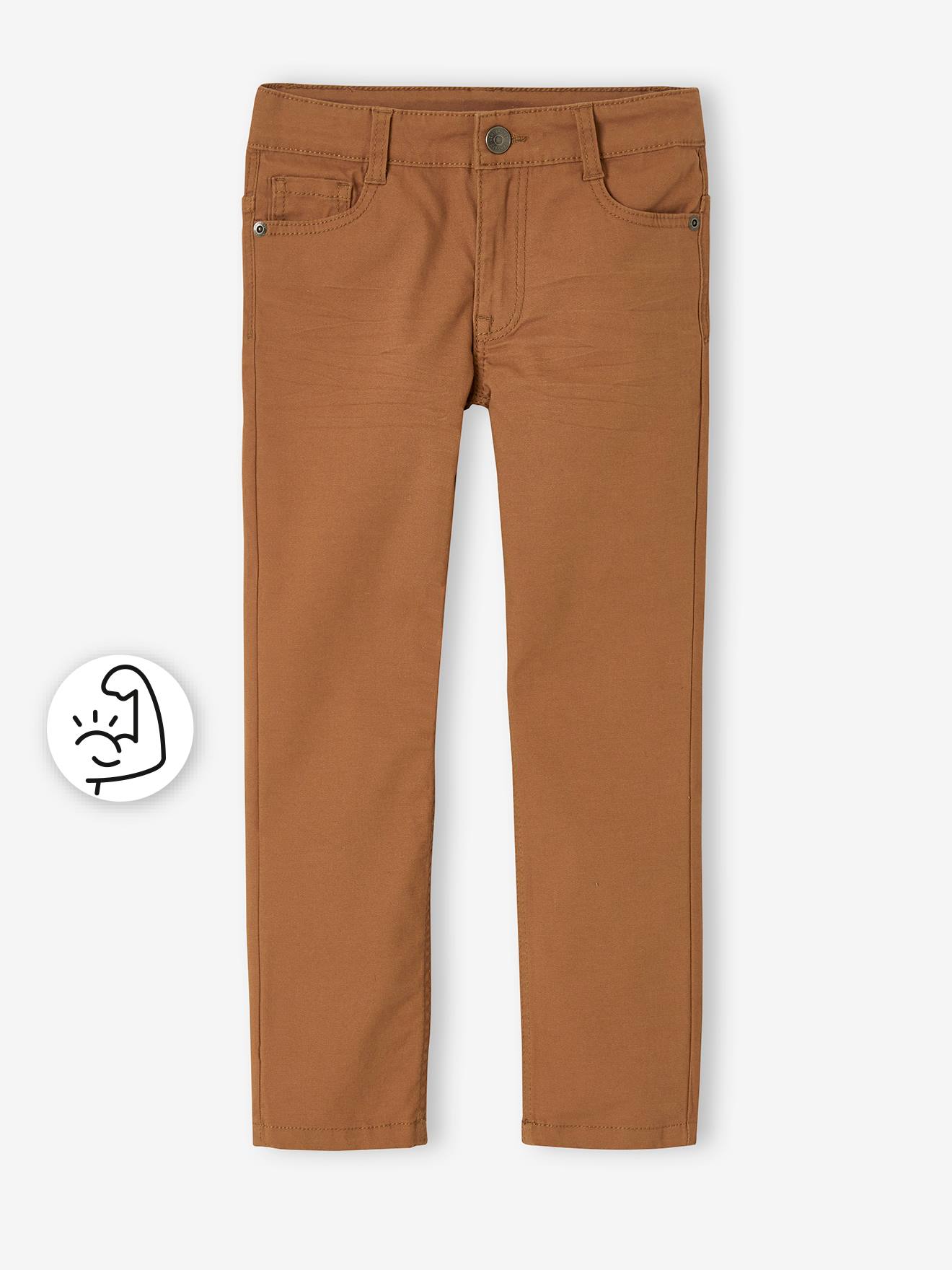 Pantalon droit indestructible garçon kaki fonce