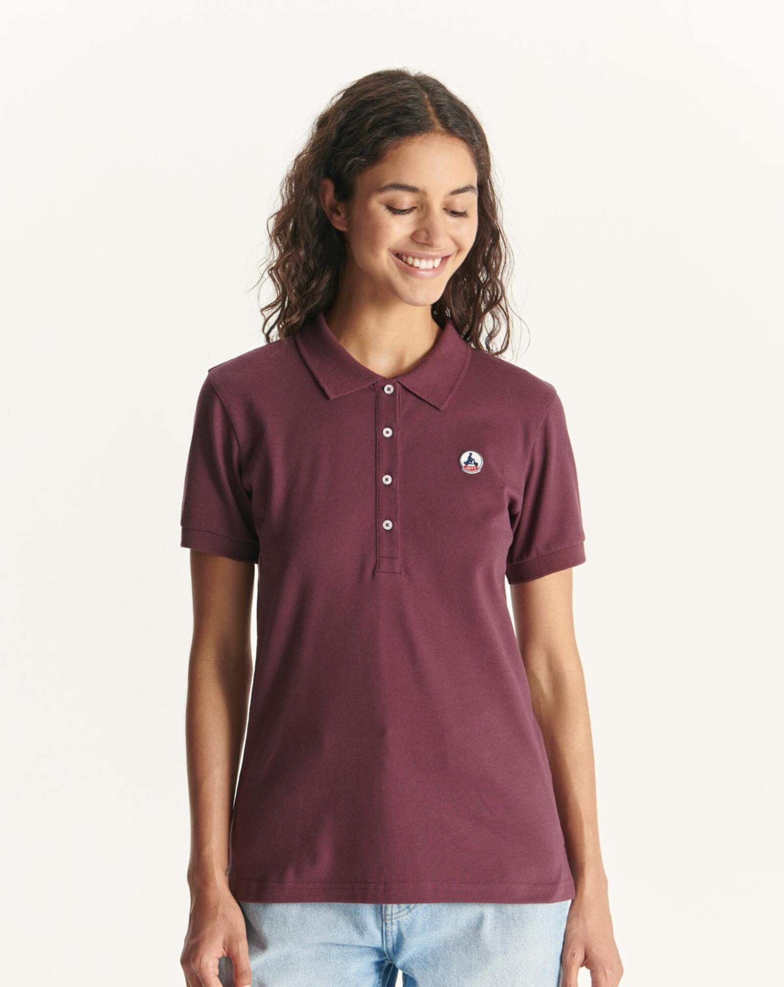 Polo en coton biologique Aubergine Franca