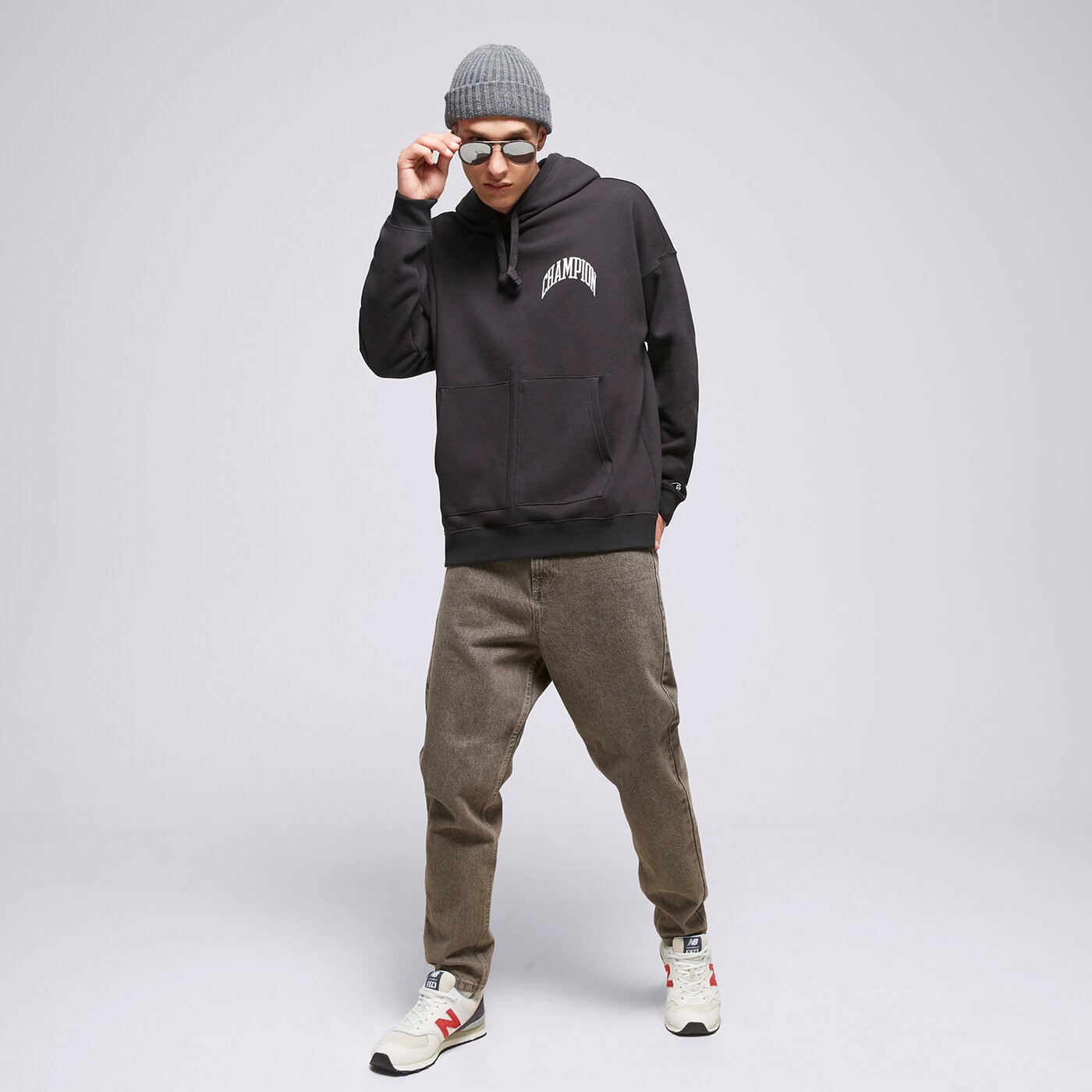 CHAMPION HOODIE HOODED SWEATSHIRT Schwarz
