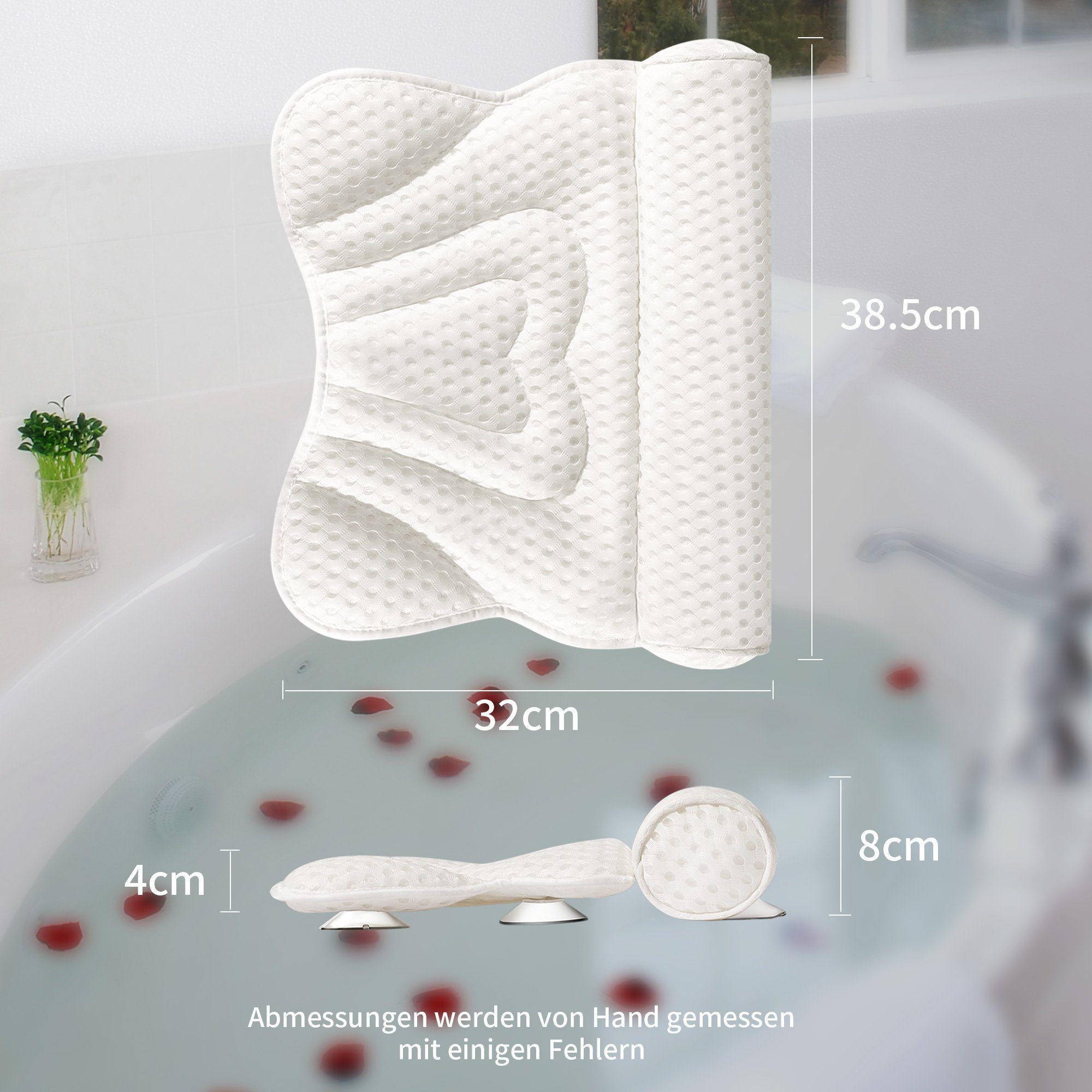 Nackenstützkissen Badekissen, Badewannen Kissen Badekissen aus Mesh, AdelDream