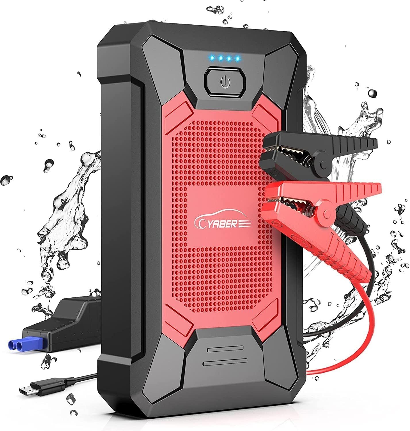 Yaber Starthilfegerät 12800 mAh, 1500A Spitzstrom Tragbare Auto Starthilfe