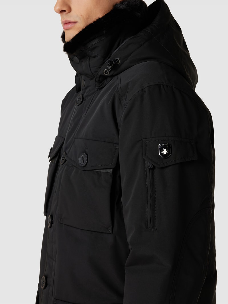 Jacke mit herausnehmbarer Kapuze Modell 'DISCOVERY' in schwarz