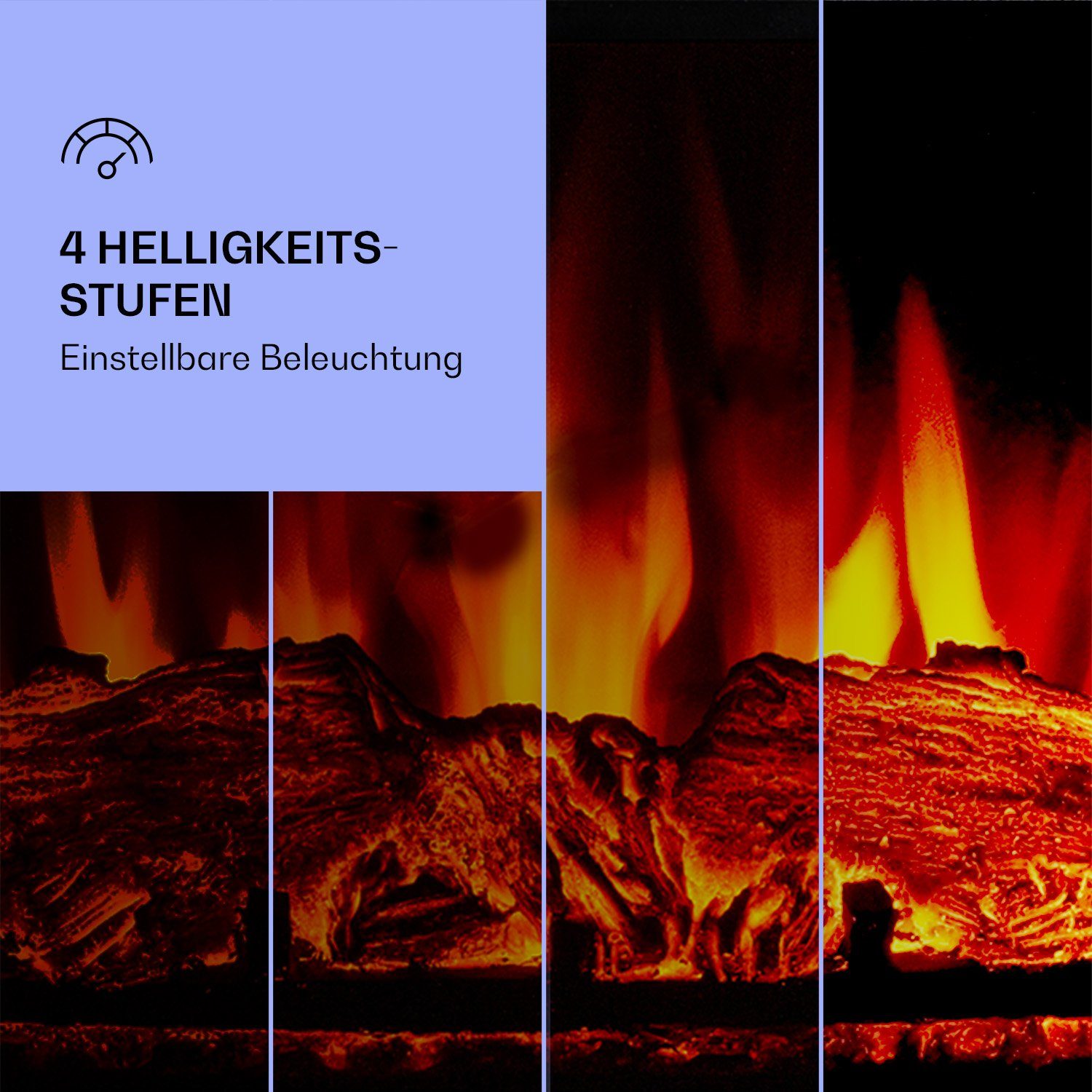 Klarstein Elektrokamin Crater Lake, elektrischer Kaminofen mit Heizung LED-Beleuchtung, Timer, Thermostat