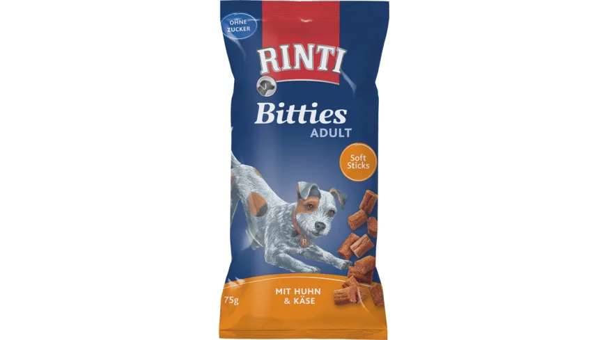 RINTI Hundesnack Bitties Adult Huhn + Käse 75 g