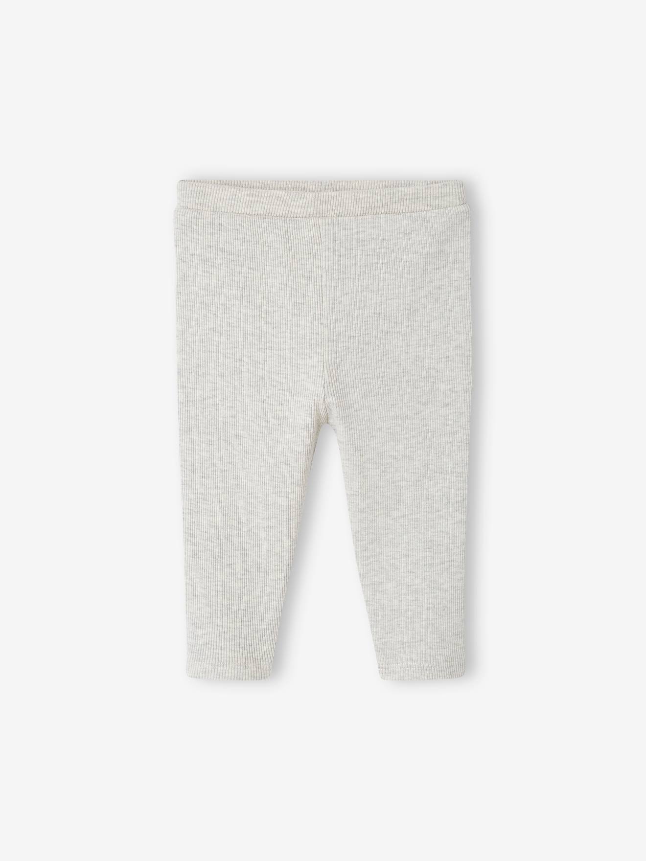 Legging basics bébé en côtes beige chiné
