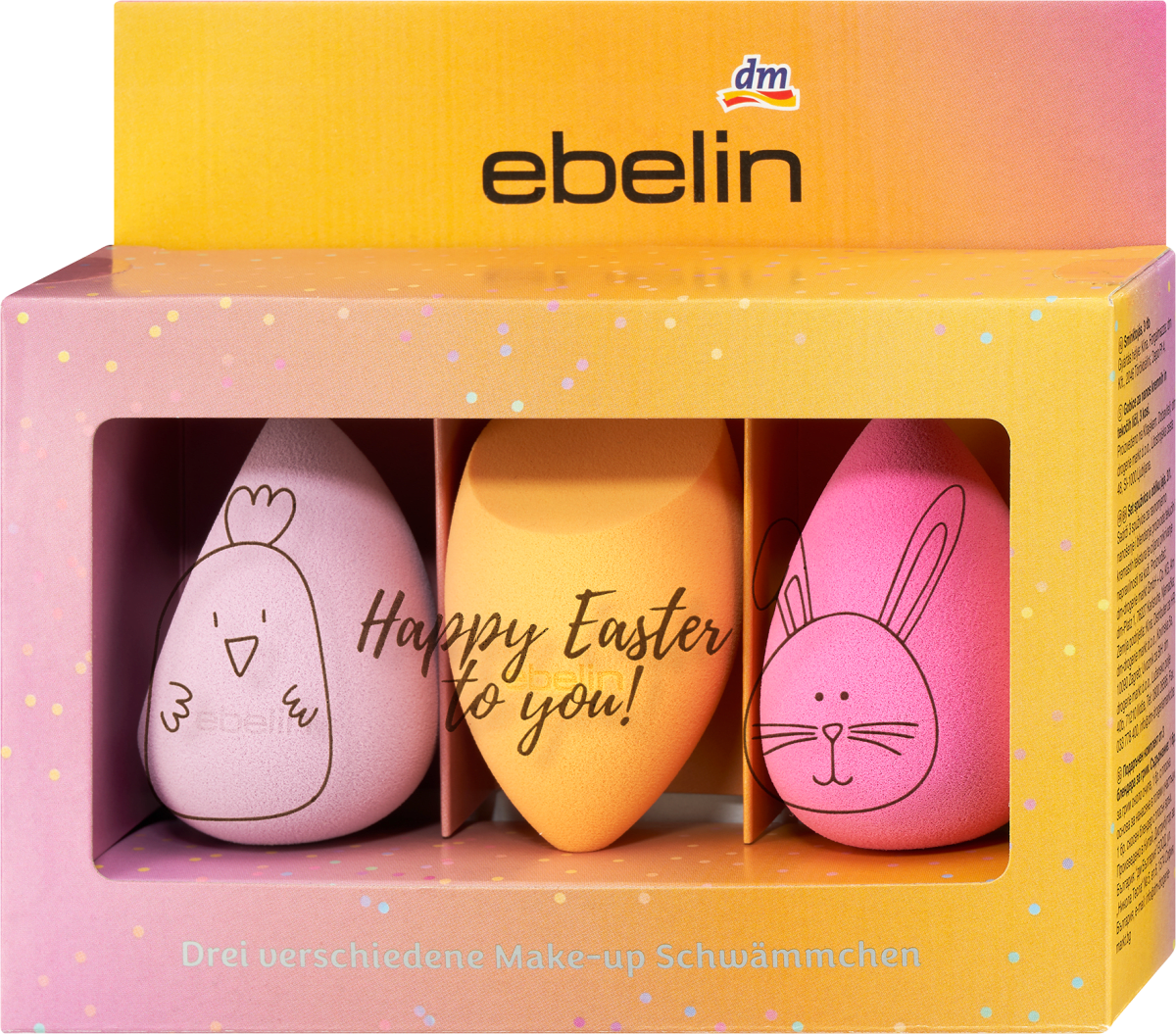 Geschenkset ebelin Make-Up Schwämmchen Happy Easter 3tlg, 1 St