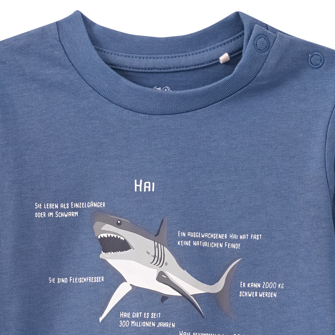 Baby Langarmshirt mit Hai-Print