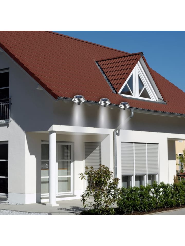 EASYmaxx Solar Dachrinnenleuchten in Edelstahl, 3er-Set günstig kaufen onesize