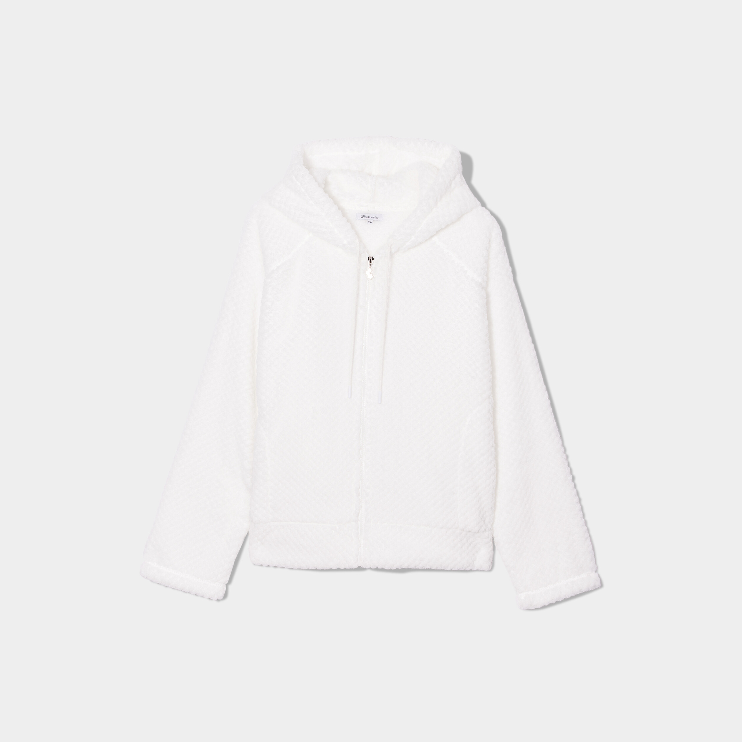 Gilet de pyjama pilou à capuche ivoire femme grande taille | La Halle