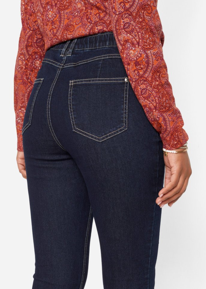 High-Waist-Stretch-Jeggings mit breitem Bequembund
