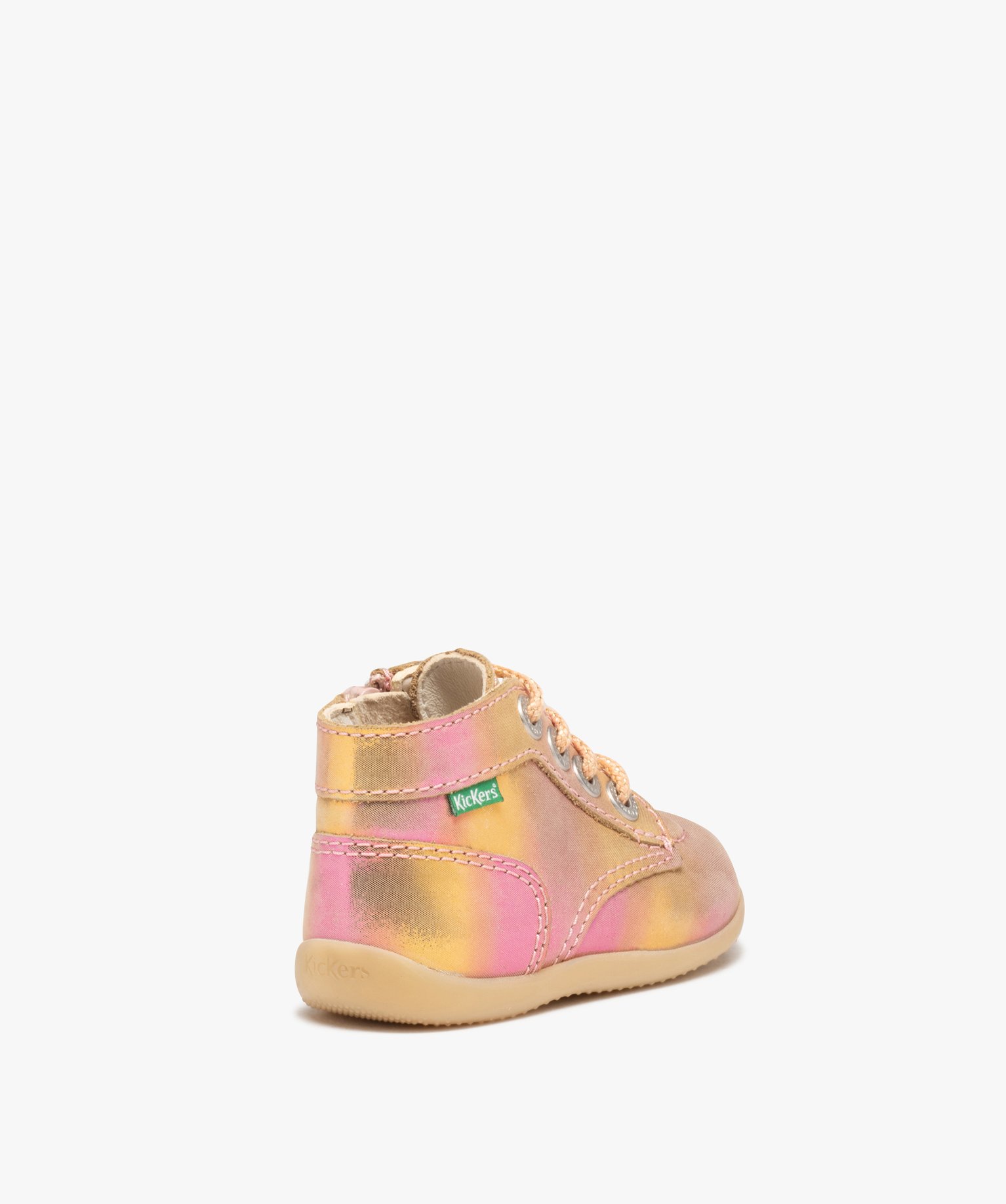 Bottillons premiers pas bébé fille en cuir Kickers multicolore | GEMO