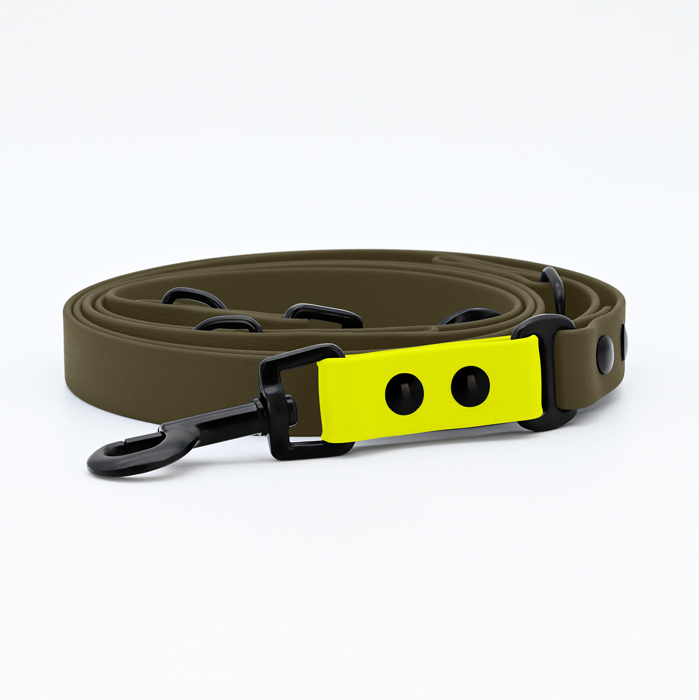 THE DOG IDEA Hundeleinen THE DOG IDEA Biothane Hundeleine Khaki neon gelb