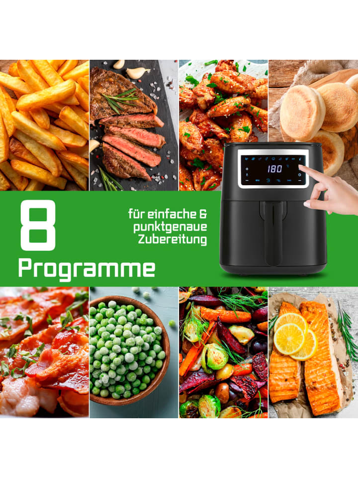 Gourmetmaxx GOURMETmaxx Heißluftfritteuse 4 l - Touch, Timer, 8 Programme und Shake-Reminde günstig kaufen onesize