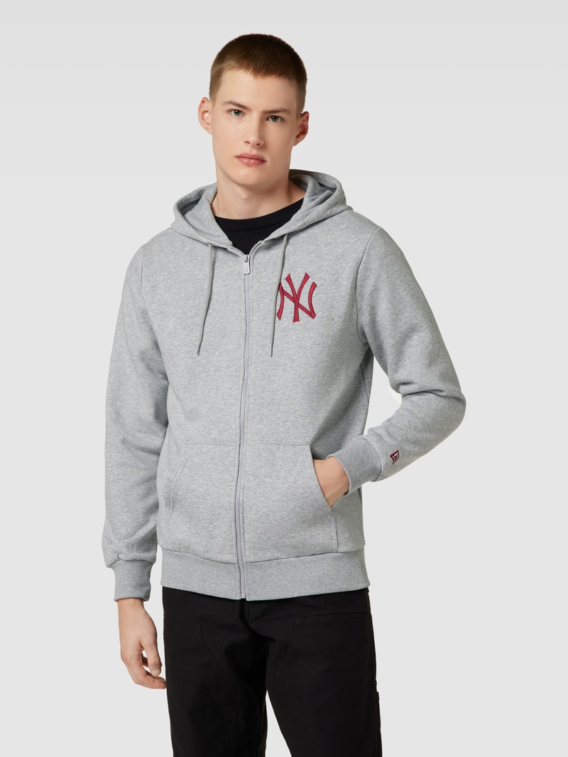 Sweatjacke mit Logo-Stitching Modell 'LEAGUE ESSENTIALS' in hellgrau meliert