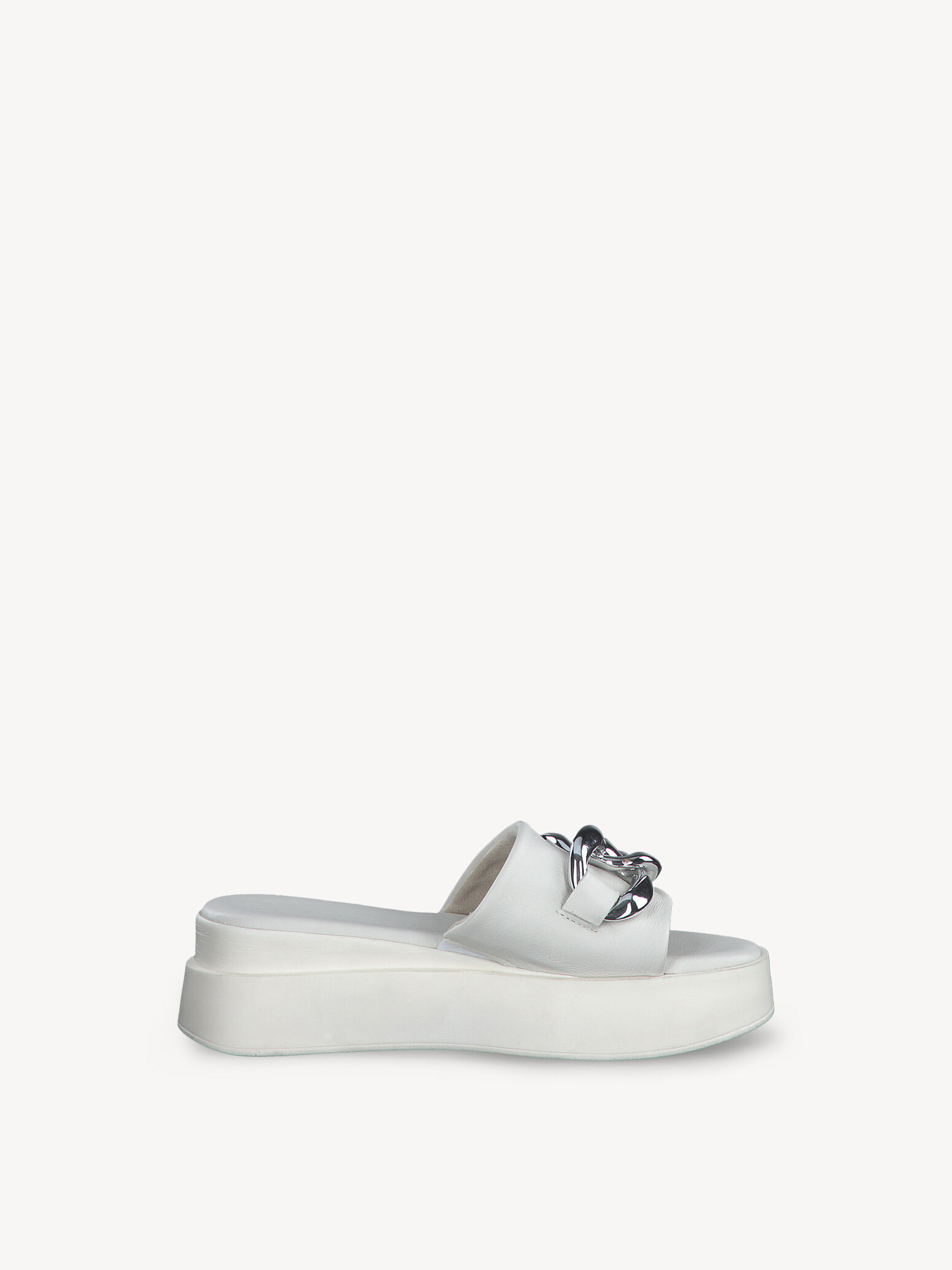 Mule en cuir - blanc