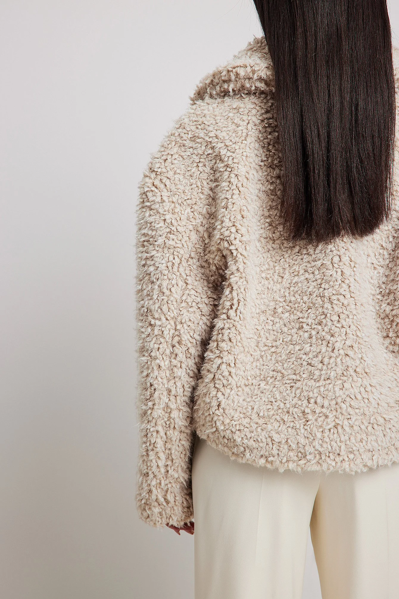 Teddy-Jacke mit Reißverschluss