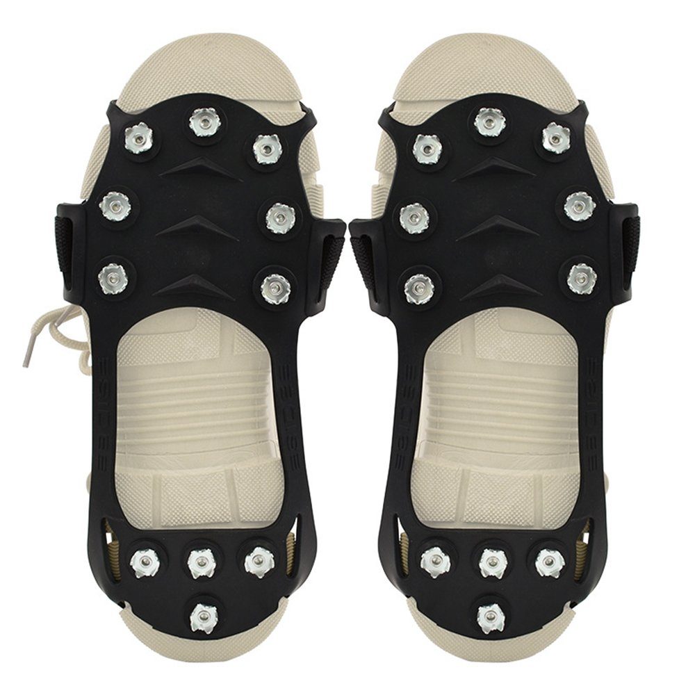 GelldG Steigeisen Steigeisen für Bergschuhe, Schuhkrallen mit 11 Edelstahl Zähne Spikes