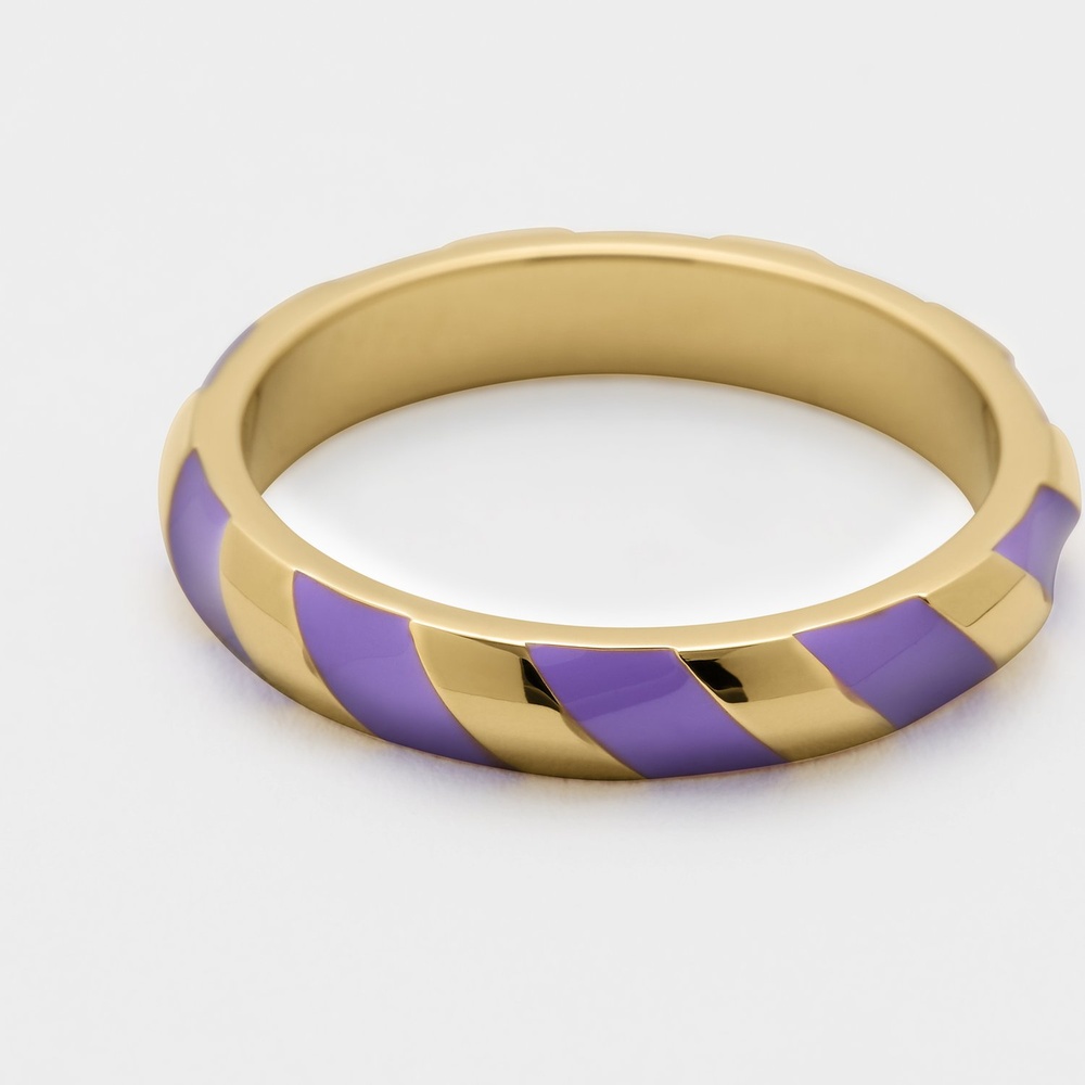 Esprit Bague pour femme Acier inoxydable, Émail lilas Bague