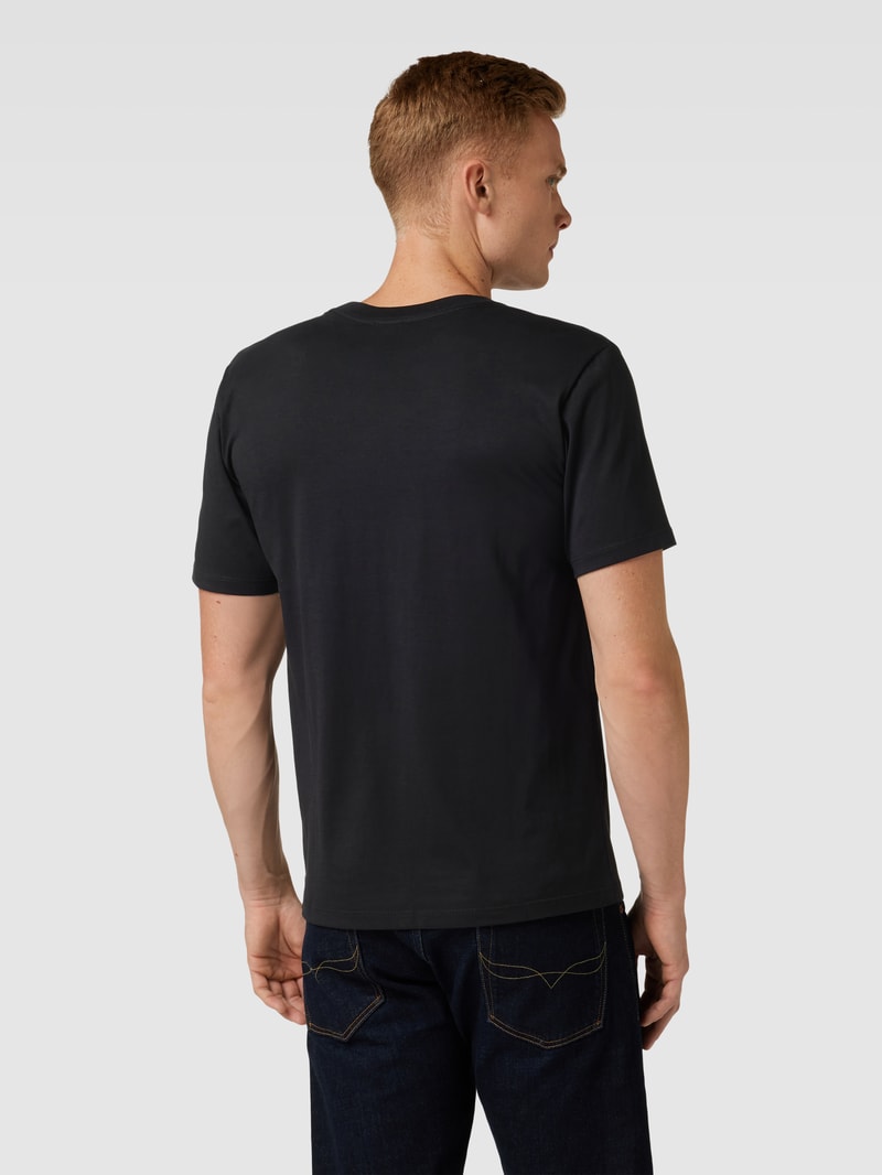 T-Shirt mit Motiv-Stitching in schwarz